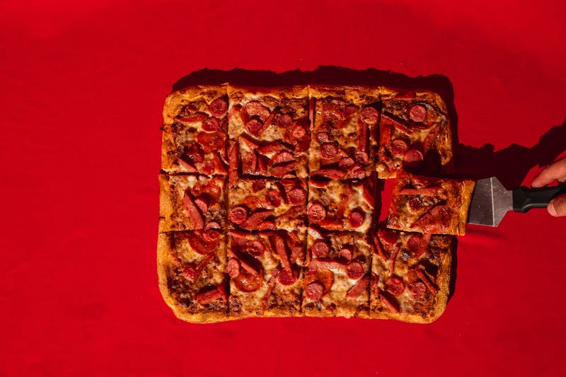 Via 313 Classic Detroit-style pizza with caramelized cheese edges